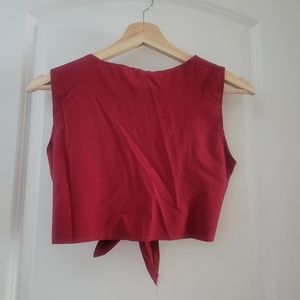 Burgandy Crop top that ties in the back